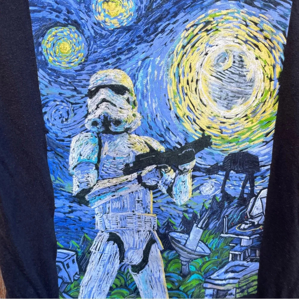STAR WARS Unisex T Shirt Van Gogh Storm Trooper Size Small - Picture 5 of 8